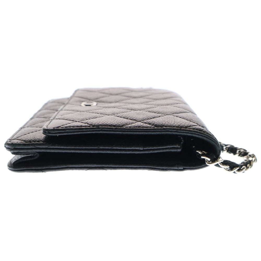 CHANEL(シャネル) マトラッセ キャビアスキン チェーンショルダーバッグ ブラック レディース A33814
