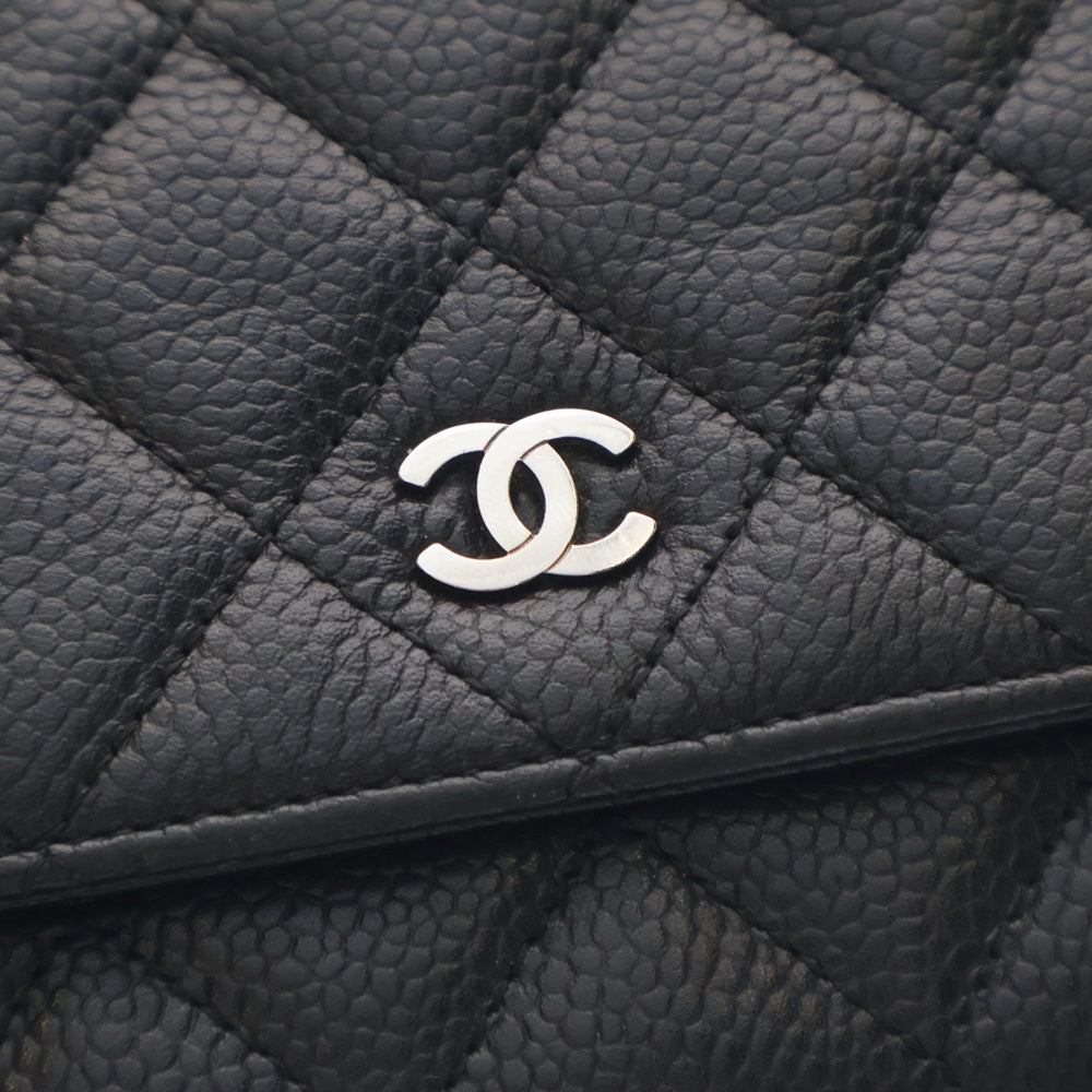 CHANEL(シャネル) マトラッセ キャビアスキン チェーンショルダーバッグ ブラック レディース A33814
