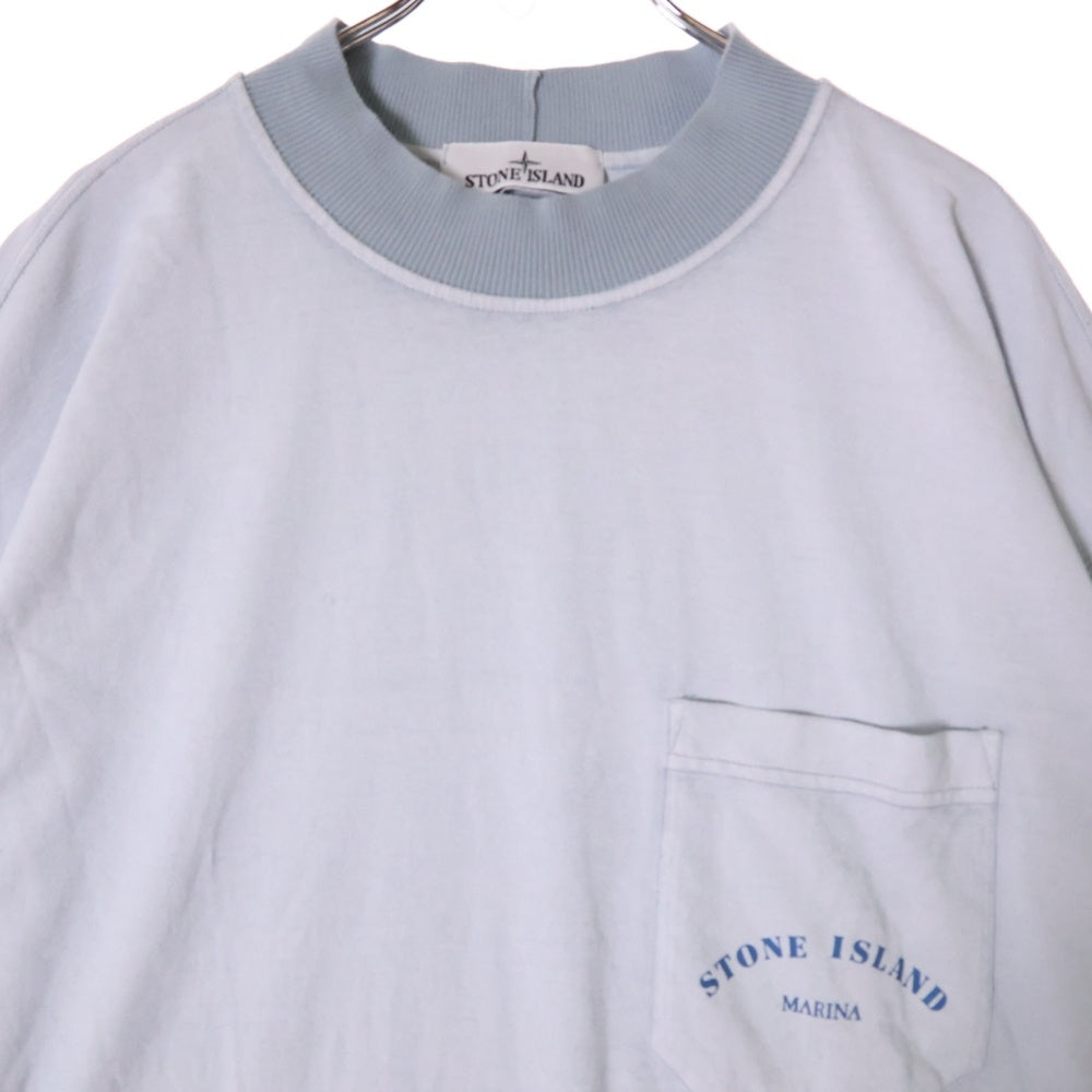 STONE ISLAND(ストーンアイランド) Marina Chalk Plating T-Shirt 7815216X4 スカイブルー半袖クルーネックTシャツ