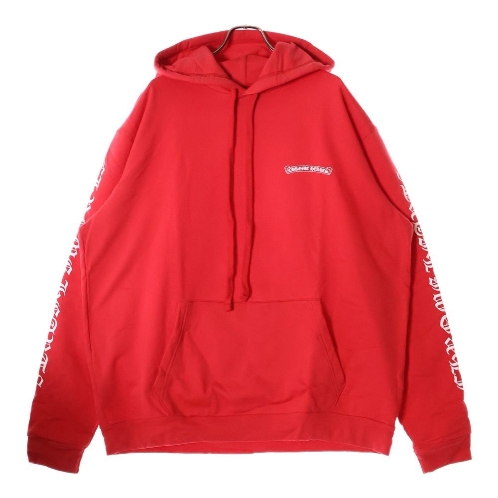 CHROME HEARTS(クロムハーツ) SCROOL HOODIE スクロールラベル プルオーバーフーディ パーカー レッド