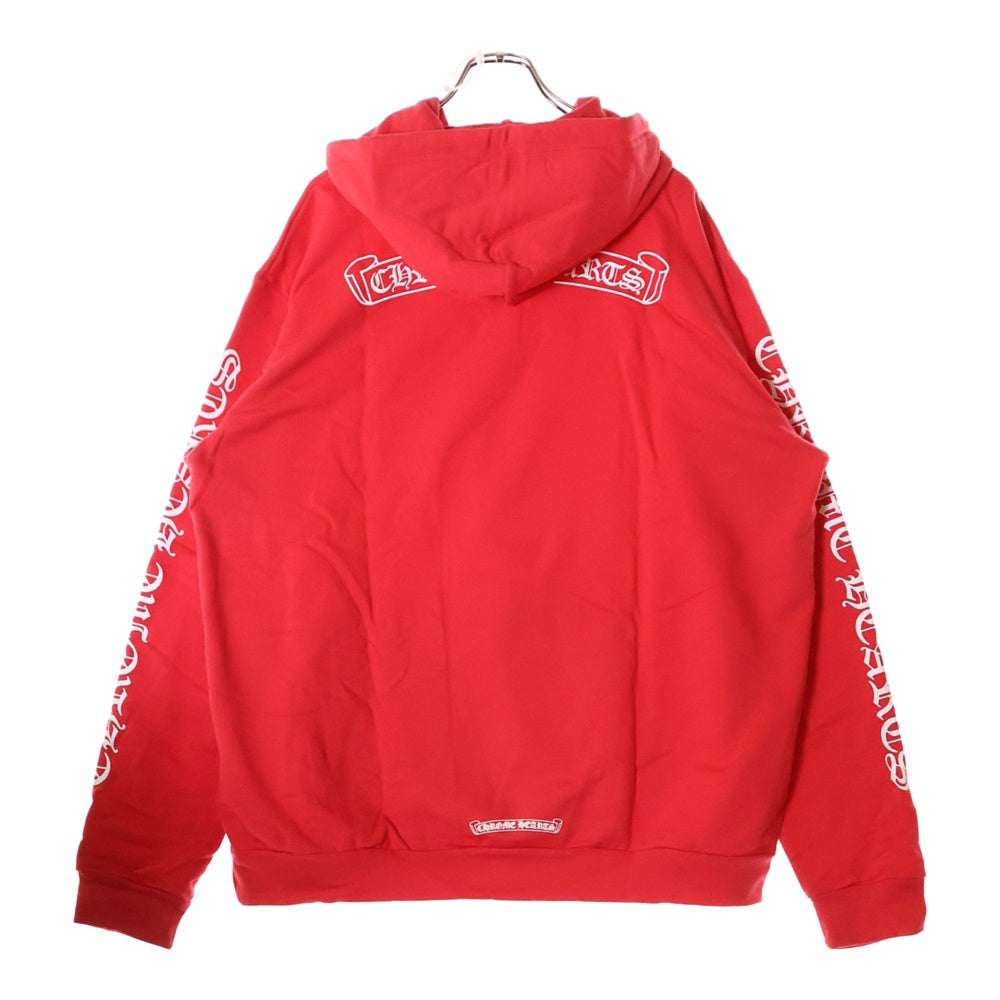 CHROME HEARTS(クロムハーツ) SCROOL HOODIE スクロールラベル プルオーバーフーディ パーカー レッド