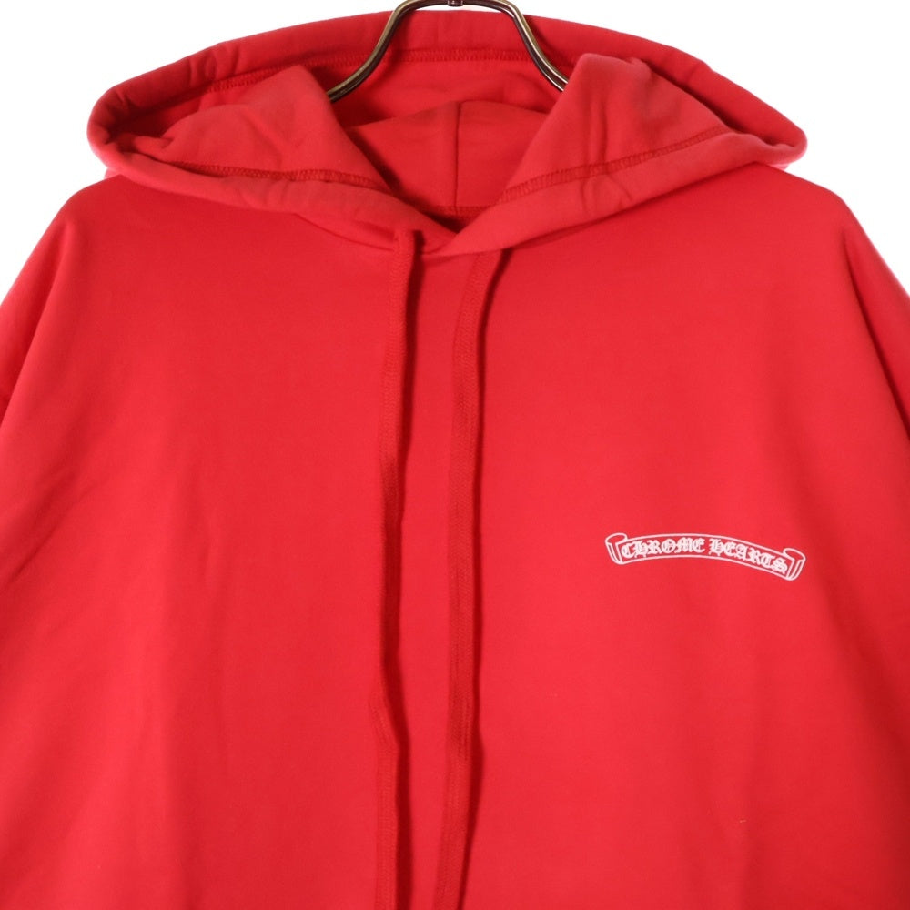 CHROME HEARTS(クロムハーツ) SCROOL HOODIE スクロールラベル プルオーバーフーディ パーカー レッド