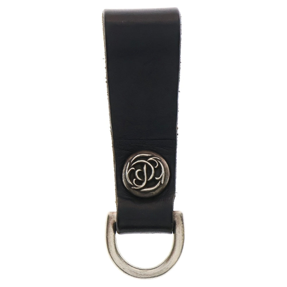 CHROME HEARTS(クロムハーツ) BELT LOOP フローラルボールボタンレザーベルトループ シルバー/ブラック