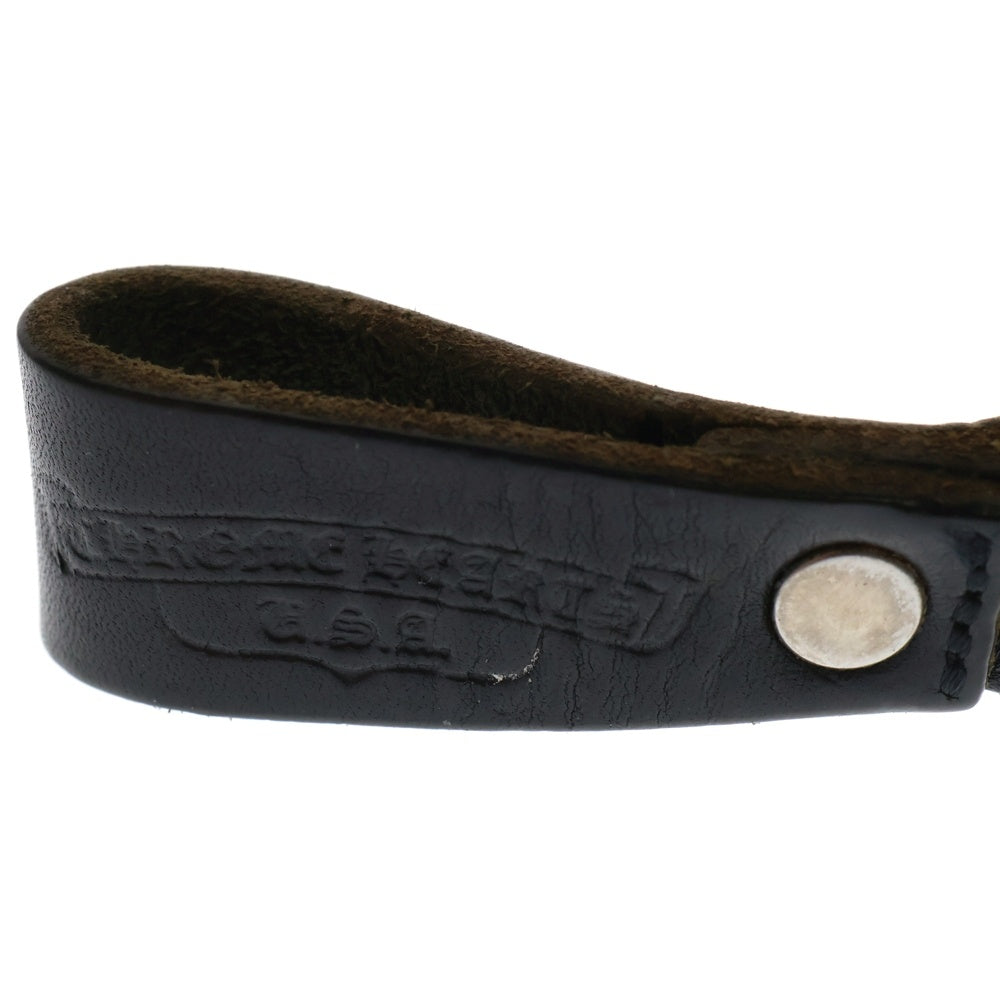 CHROME HEARTS(クロムハーツ) BELT LOOP フローラルボールボタンレザーベルトループ シルバー/ブラック