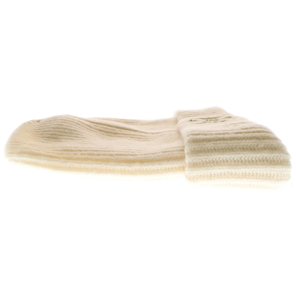 CHROME HEARTS(クロムハーツ) BEANIE CASH レザーパッチビーニー レザークロスパッチクロスボール付カシミヤ帽子