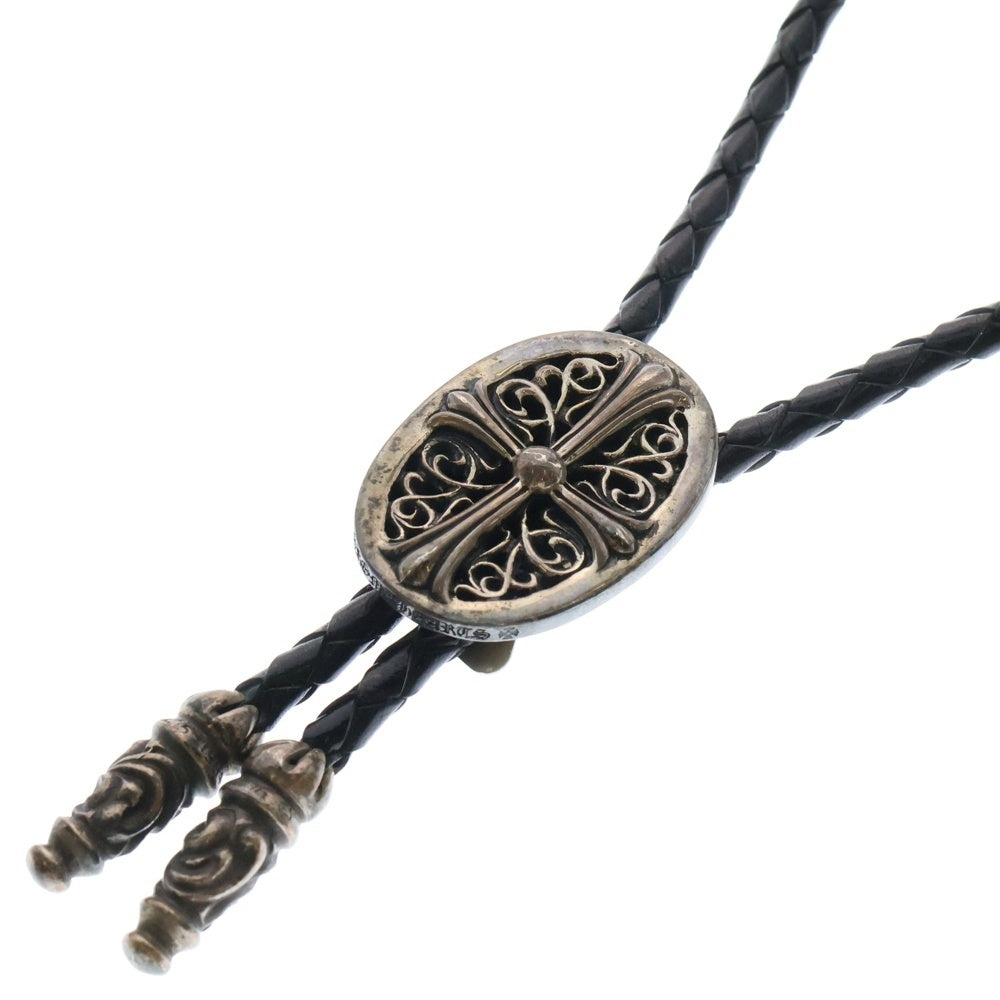 CHROME HEARTS(クロムハーツ) BOLOTIE OVALTINY タイニークラシックループタイ レザーネックレス ブラック