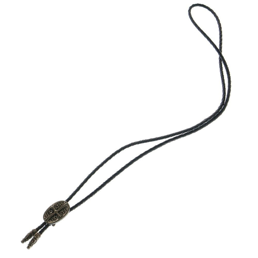 CHROME HEARTS(クロムハーツ) BOLOTIE OVALTINY タイニークラシックループタイ レザーネックレス ブラック