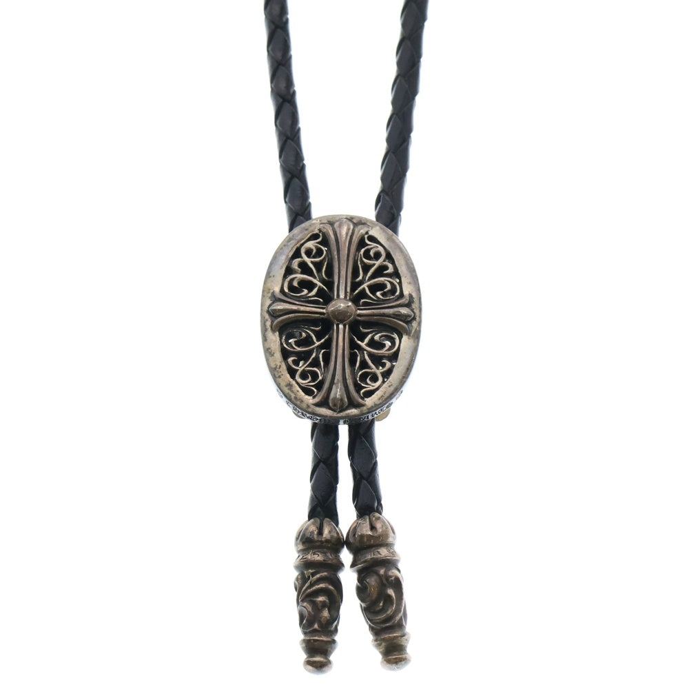 CHROME HEARTS(クロムハーツ) BOLOTIE OVALTINY タイニークラシックループタイ レザーネックレス ブラック