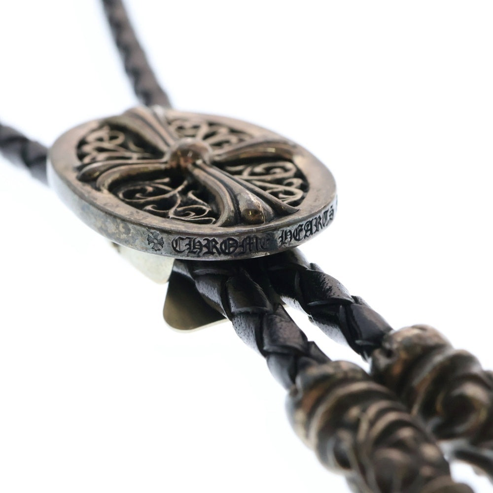 CHROME HEARTS(クロムハーツ) BOLOTIE OVALTINY タイニークラシックループタイ レザーネックレス ブラック
