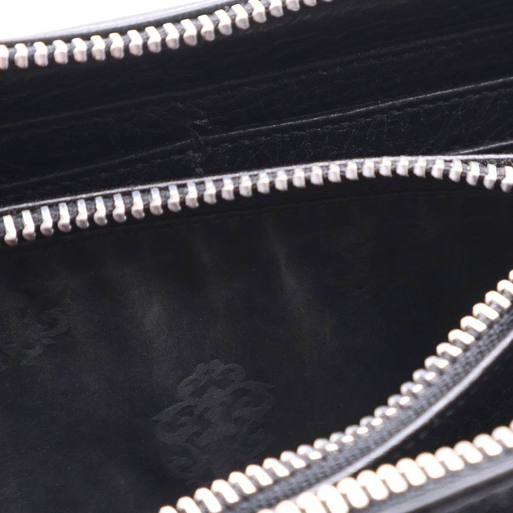 CHROME HEARTS(クロムハーツ) REC F ZIP ゼロピラミッドスタッズコーナー ラウンドジップレザー財布