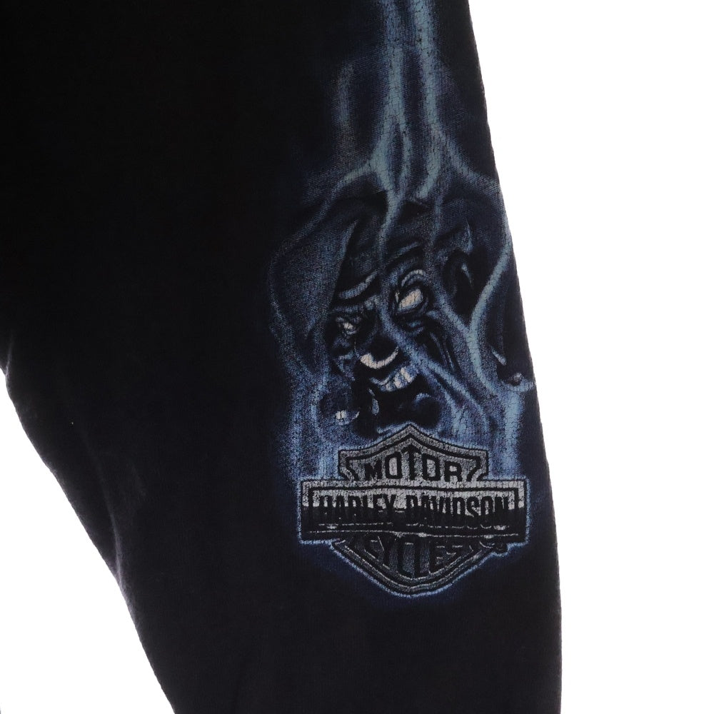 VINTAGE(ヴィンテージ) 00S HARLEY DAVIDSON MONTANA ハーレーダビッドソン ピエロ フレイム ロングスリーブ 長袖Tシャツ カットソー ブラック