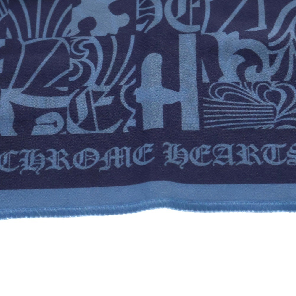 CHROME HEARTS(クロムハーツ) 総柄 アイウェアクロス 眼鏡拭き ブルー