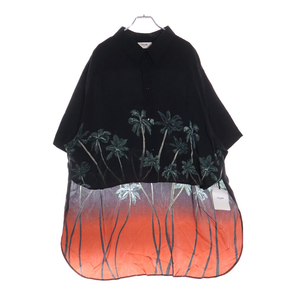 CELINE(セリーヌ) 22SS 2C708402Q サンセットパームツリーテール半袖シャツ ブラック