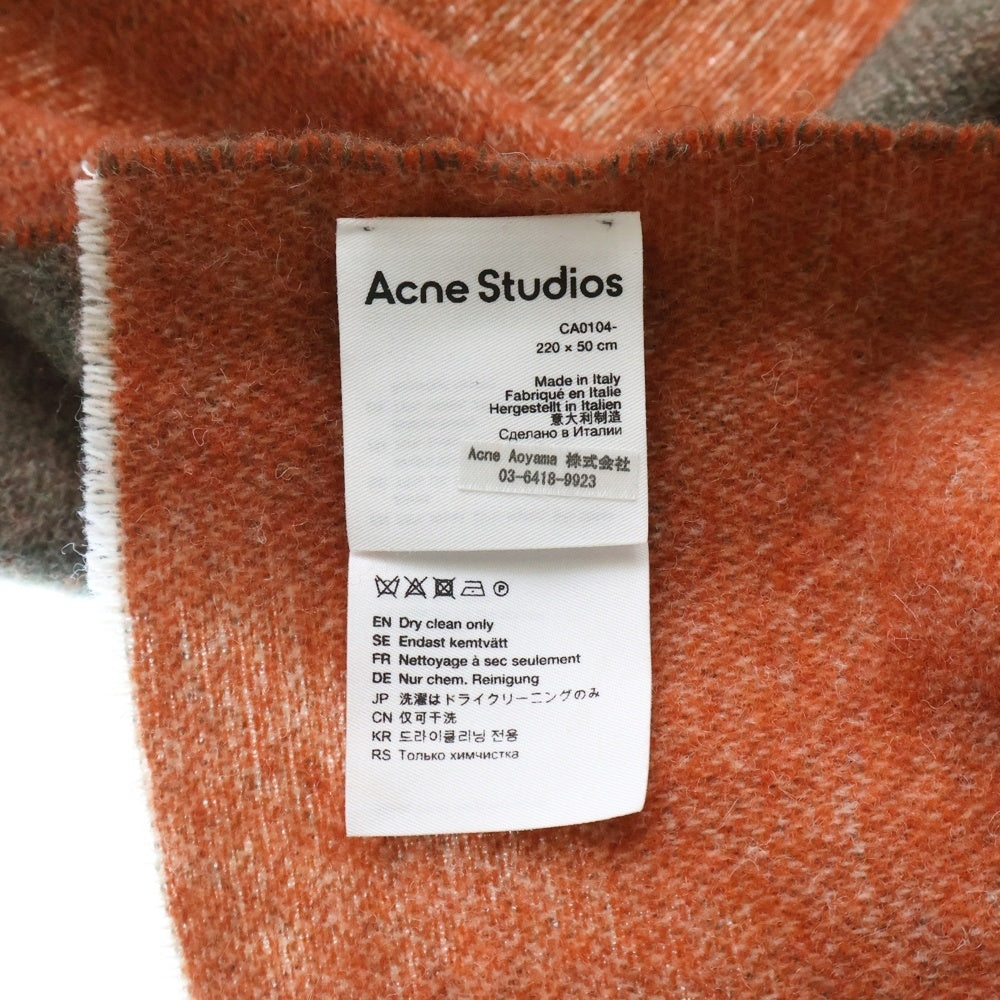 Acne Studios(アクネ ストゥディオズ) TORONTY LOGO ロゴプリントマフラー 大判ストール ピンク