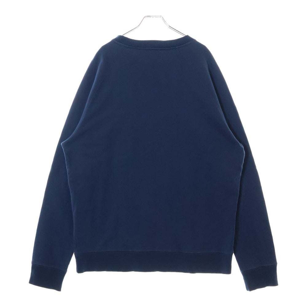 MAISON KITSUNE(メゾンキツネ) DRESSED FOX PRINT CLEAN SWEATSHIRT JM00331KM0001 キツネプリント クルーネック 長袖スウェットトレーナー ネイビー