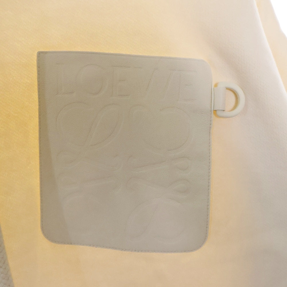 LOEWE(ロエベ) リラックスフィット アナグラムレザーポケット プルオーバーパーカー H526Y25X23 フーディー アイボリー