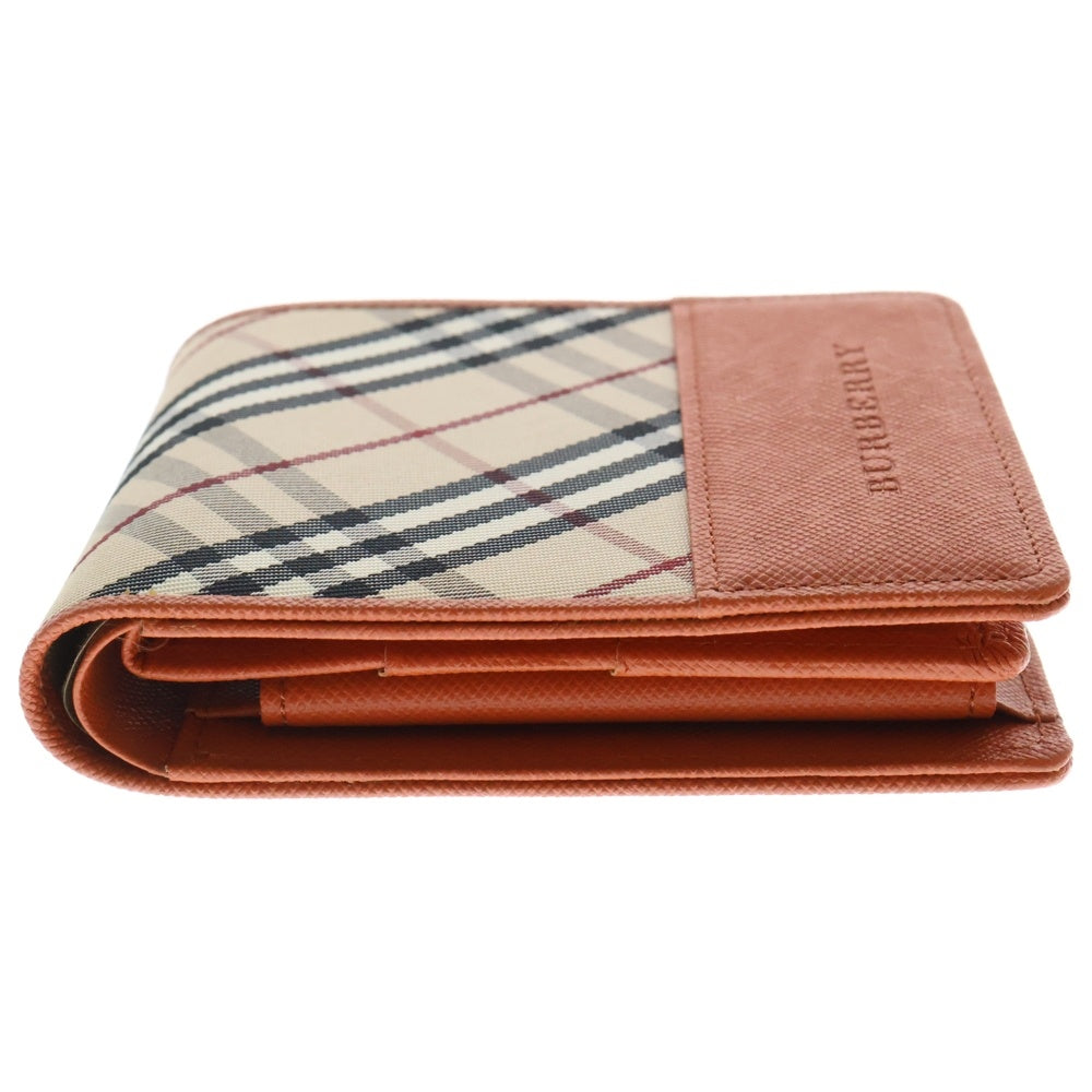 BURBERRYS(バーバリーズ) ノバチェック 二つ折り財布 レザーキャンバス ウォレット