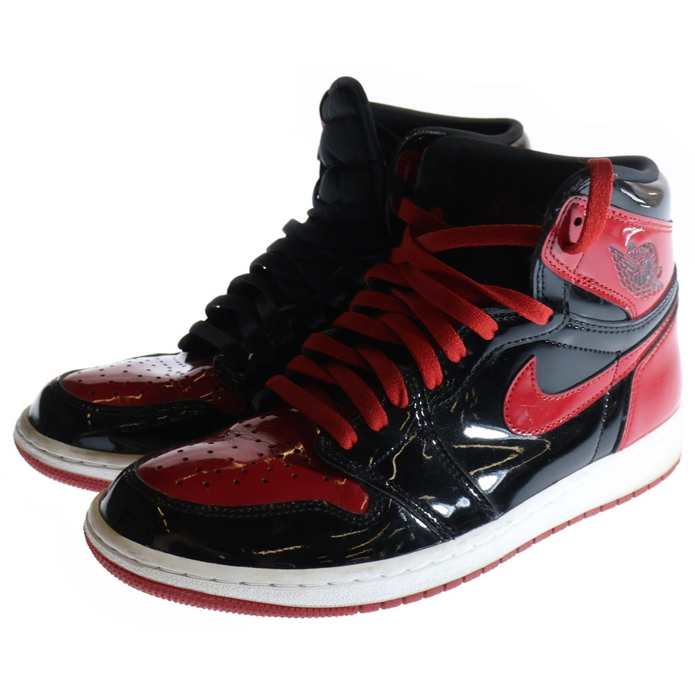 NIKE(ナイキ) AIR JORDAN 1 RETRO HIGH OG BRED PATENT 555088-063 エアジョーダン1レトロハイ ブレッド パテント ハイカットスニーカー レッド/ブラック US9.5/27.5cm