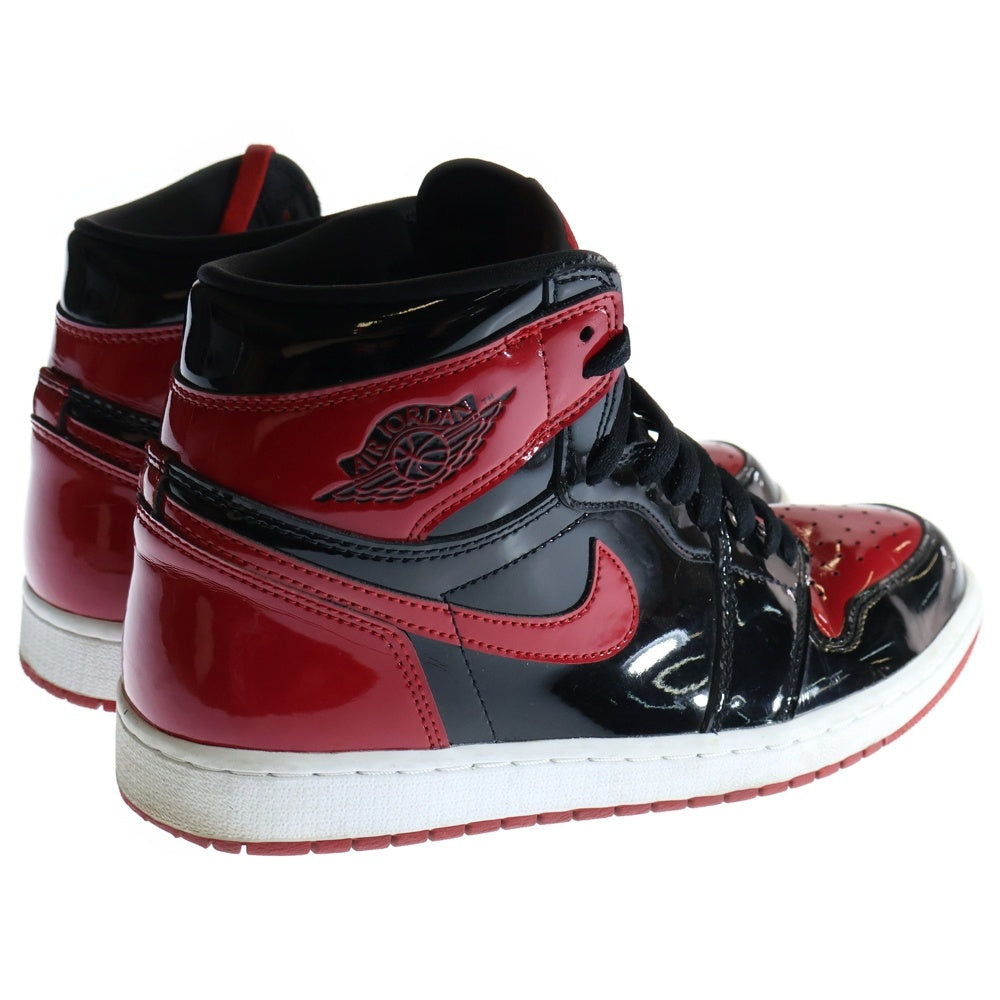 NIKE(ナイキ) AIR JORDAN 1 RETRO HIGH OG BRED PATENT 555088-063 エアジョーダン1レトロハイ ブレッド パテント ハイカットスニーカー レッド/ブラック US9.5/27.5cm