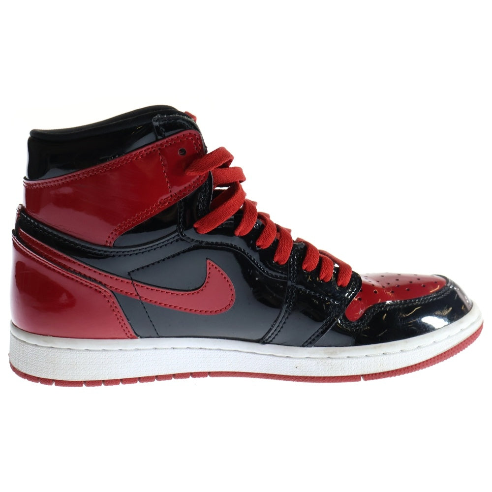 NIKE(ナイキ) AIR JORDAN 1 RETRO HIGH OG BRED PATENT 555088-063 エアジョーダン1レトロハイ ブレッド パテント ハイカットスニーカー レッド/ブラック US9.5/27.5cm