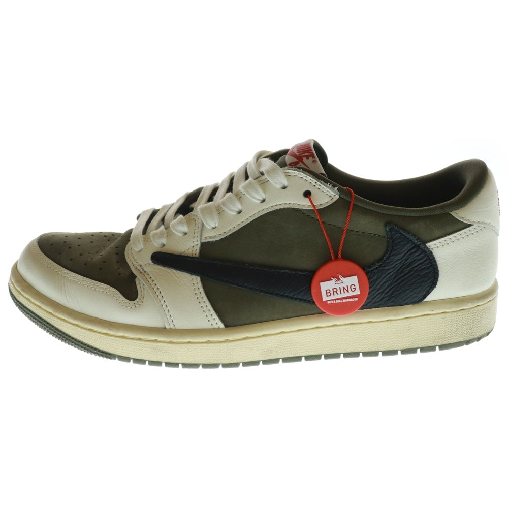 NIKE(ナイキ) ×TRAVIS SCOTT AIR JORDAN 1 LOW OG REVERSE OLIVE トラヴィススコット エアジョーダン リバースオリーブ ローカットスニーカー US9.5/27.5cm DM7866-200