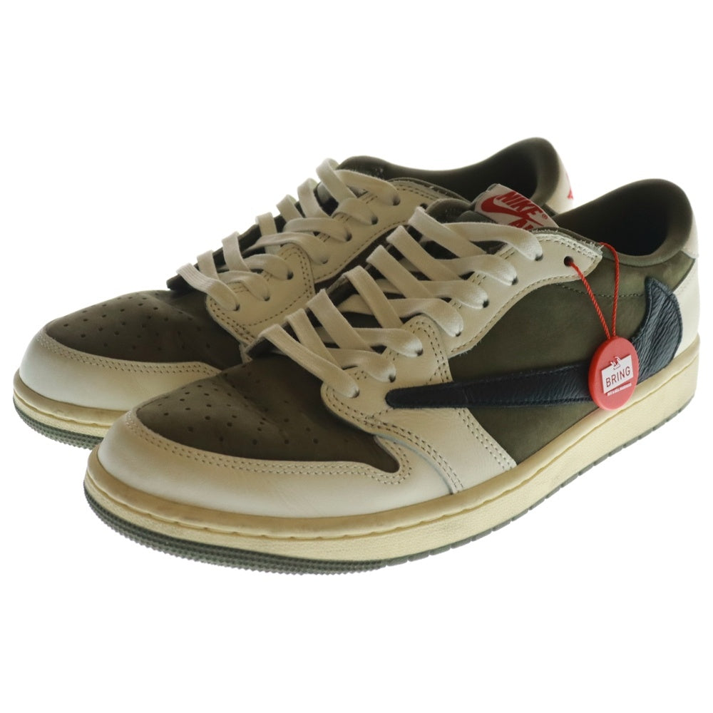 NIKE(ナイキ) ×TRAVIS SCOTT AIR JORDAN 1 LOW OG REVERSE OLIVE トラヴィススコット エアジョーダン リバースオリーブ ローカットスニーカー US9.5/27.5cm DM7866-200