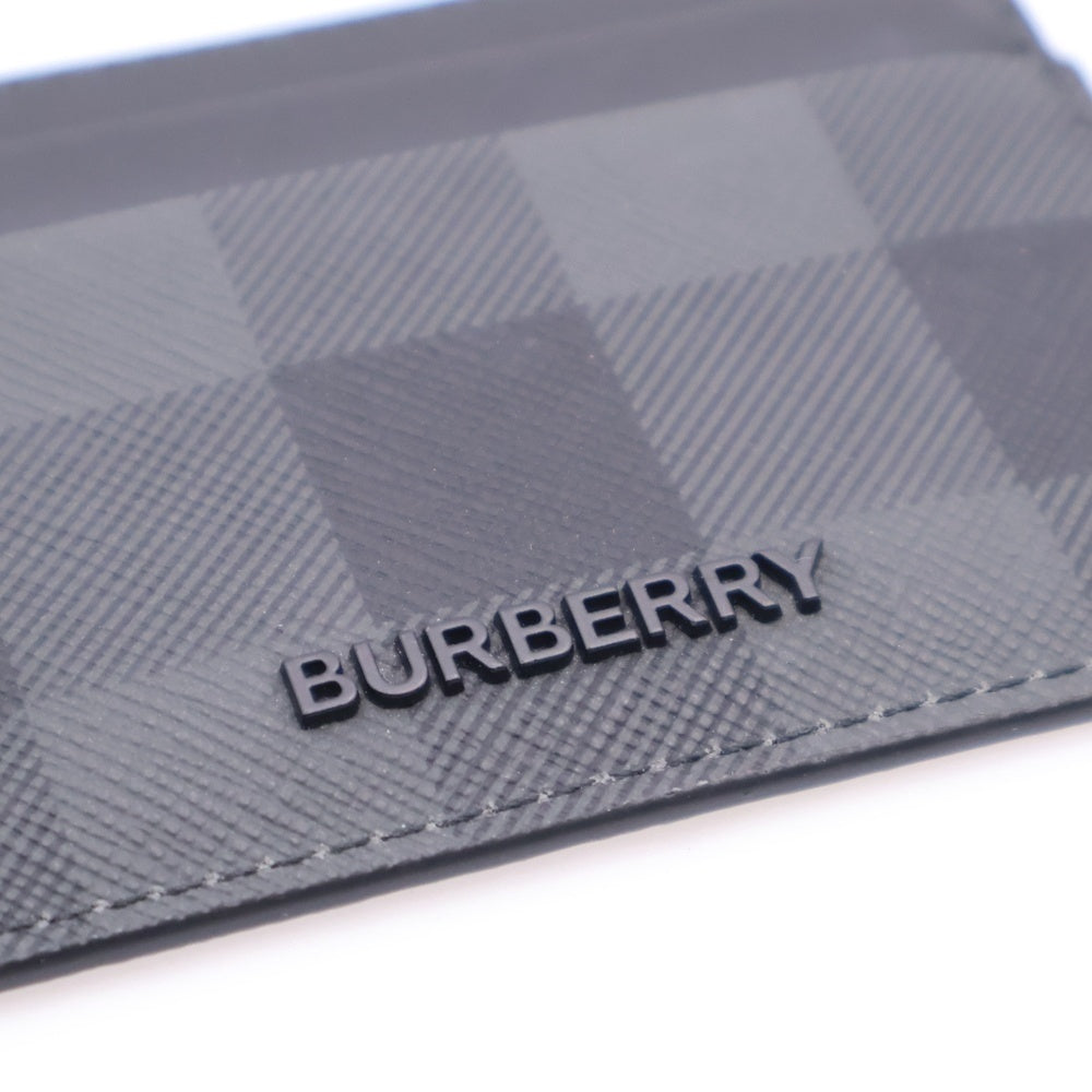 BURBERRY(バーバリー) チェック レザー カードケース ブラック