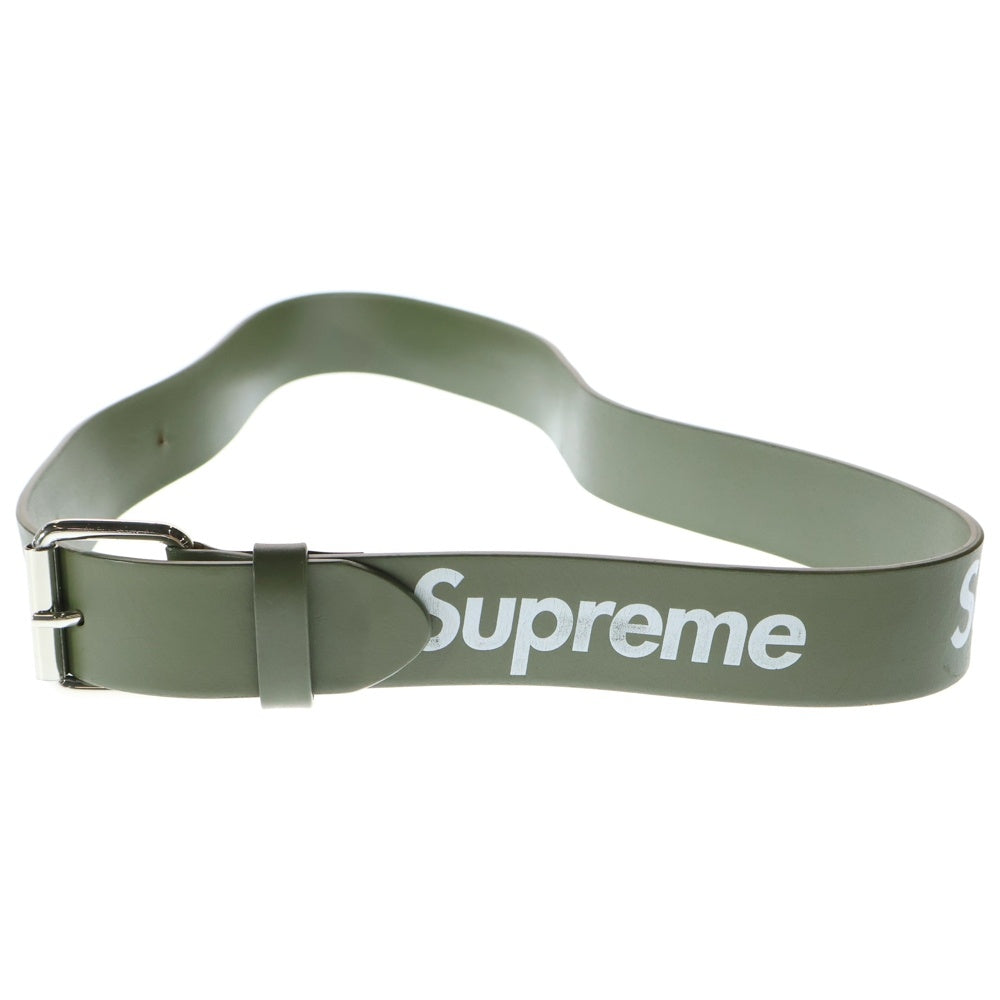 SUPREME(シュプリーム) 22SS Repeat Leather Belt リピート レザー ベルト カーキ/シルバー