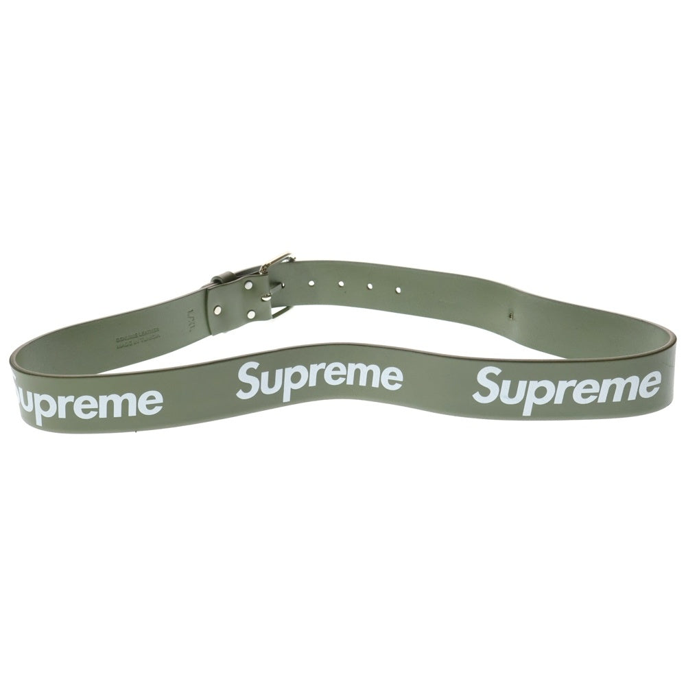 SUPREME(シュプリーム) 22SS Repeat Leather Belt リピート レザー ベルト カーキ/シルバー