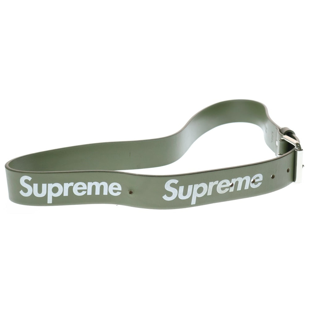 SUPREME(シュプリーム) 22SS Repeat Leather Belt リピート レザー ベルト カーキ/シルバー