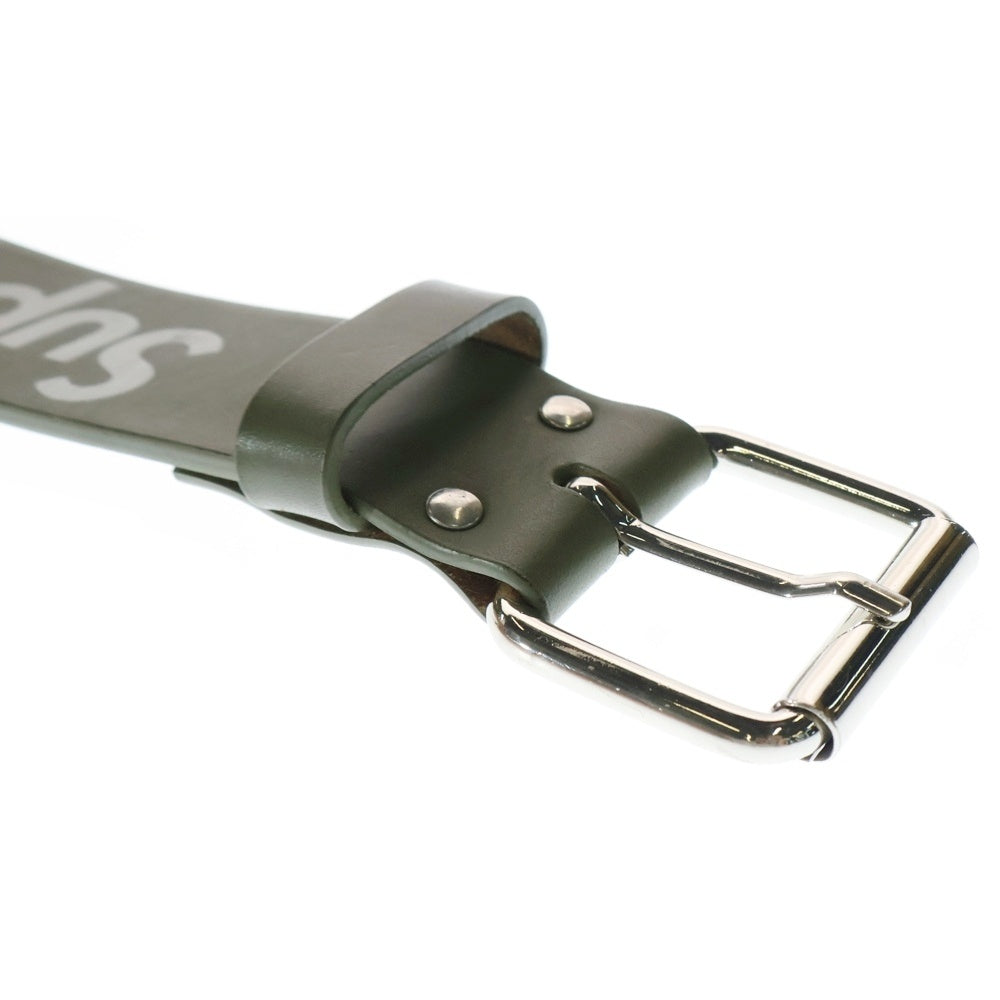 SUPREME(シュプリーム) 22SS Repeat Leather Belt リピート レザー ベルト カーキ/シルバー