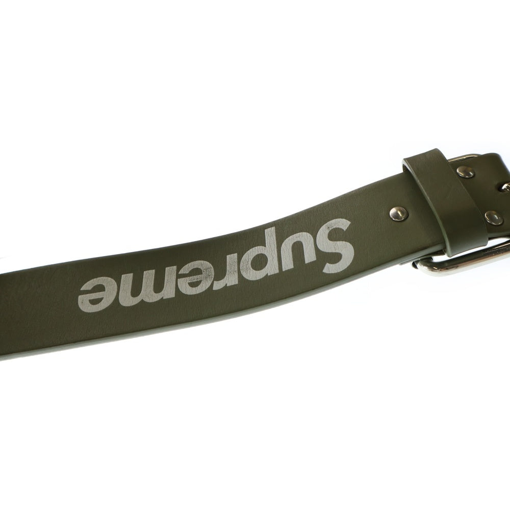 SUPREME(シュプリーム) 22SS Repeat Leather Belt リピート レザー ベルト カーキ/シルバー
