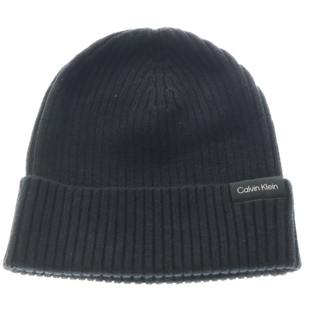 Calvin Klein(カルバンクライン) Hat CLASSIC COTTON RIB BEANIE K50K510982 クラシック ロゴニット帽 ビーニー ブラック