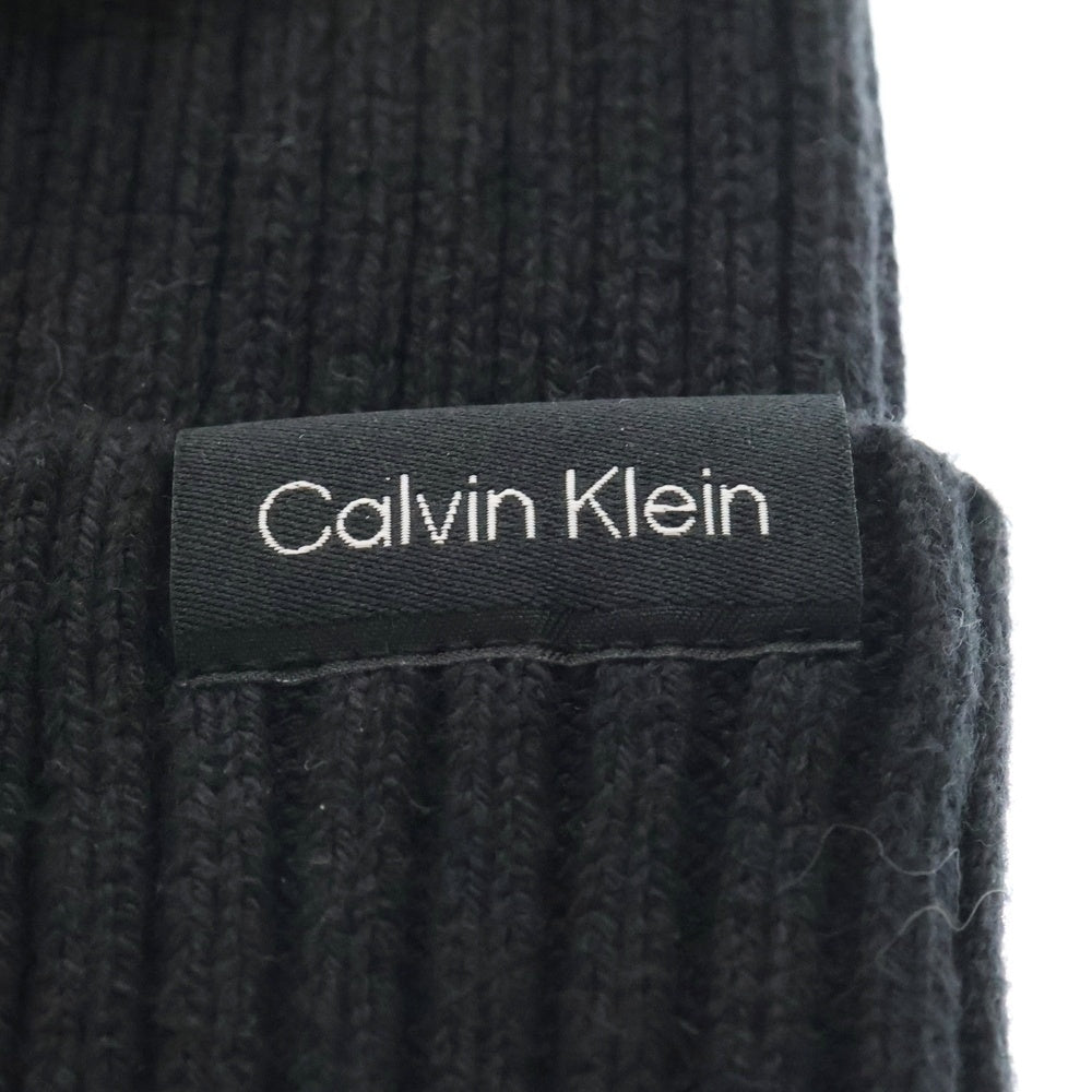 Calvin Klein(カルバンクライン) Hat CLASSIC COTTON RIB BEANIE K50K510982 クラシック ロゴニット帽 ビーニー ブラック