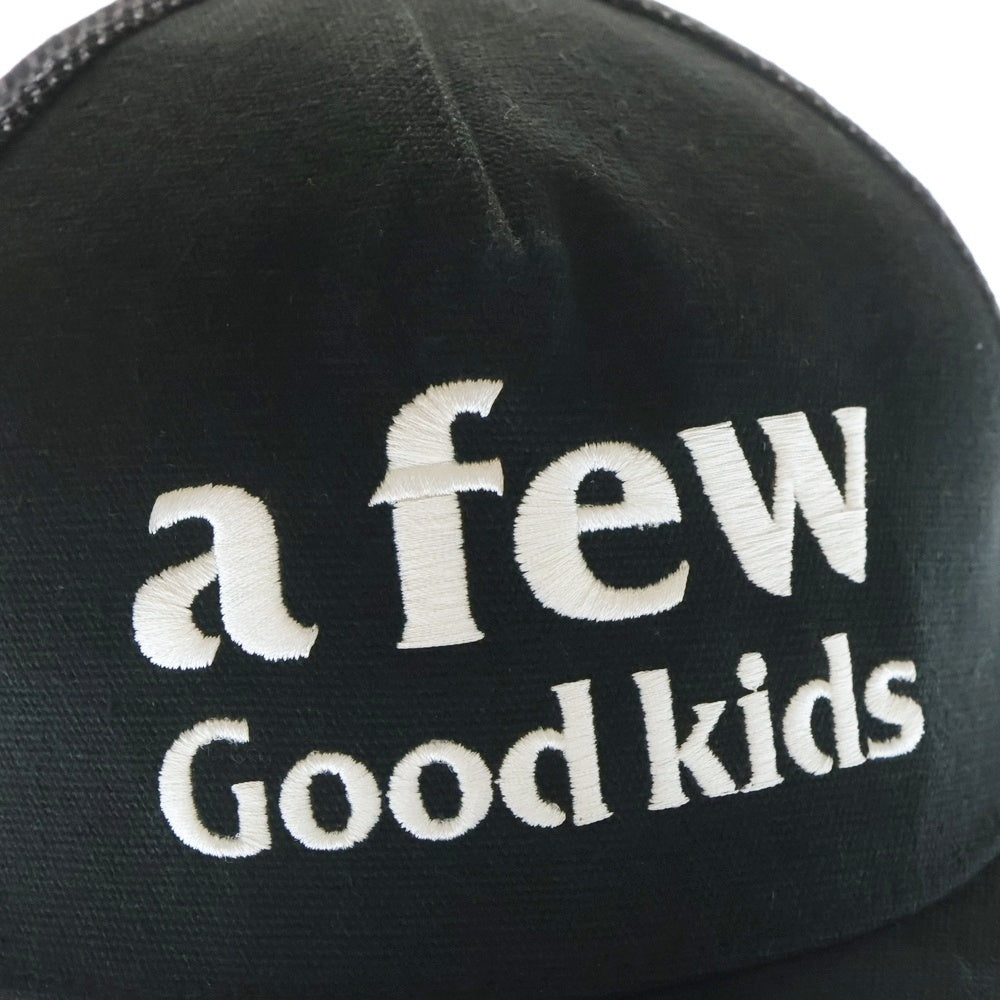A FEW GOOD KIDS(アフュー グッド キッズ) ロゴ刺繍メッシュキャップ ブラック