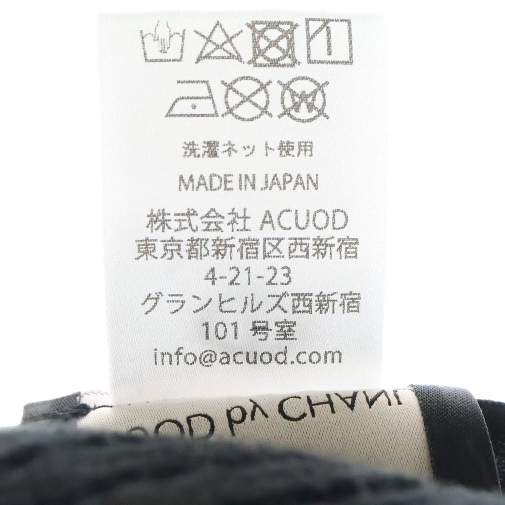 ACUOD by CHANU(アクオドバイチャヌ) zip Beanie ジップデザイン ニット帽 ブラック ビーニー