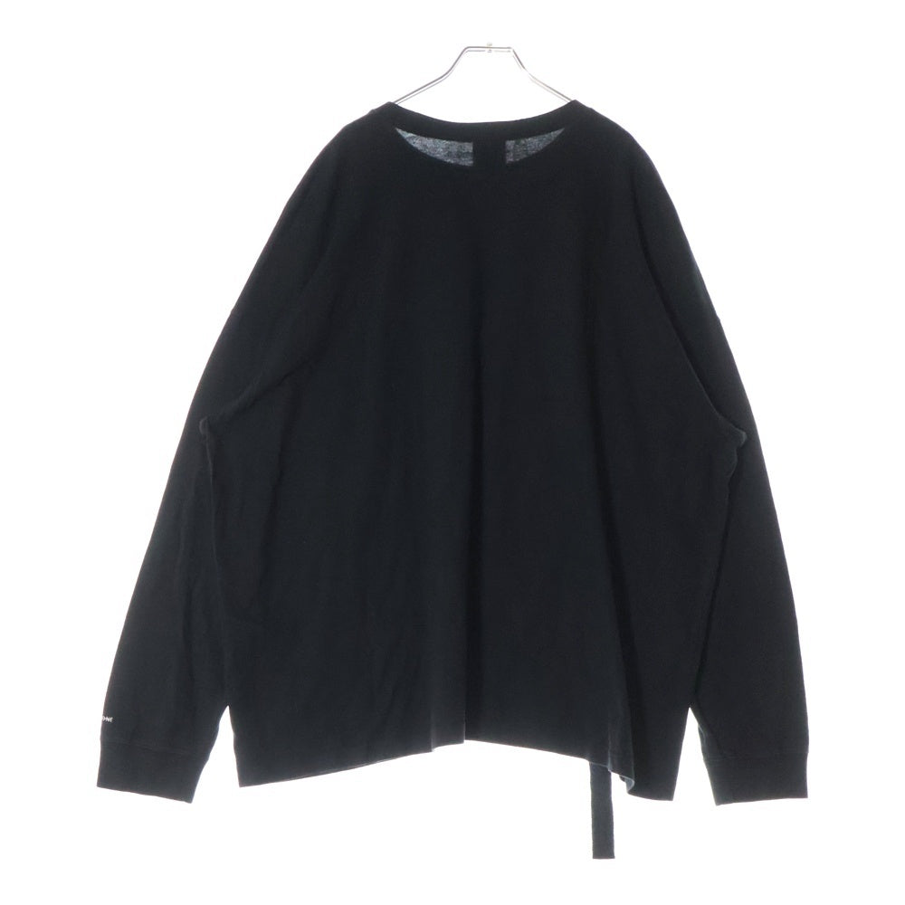 peaceminusone(ピースマイナスワン) アームロゴ クルーネック長袖Tシャツ カットソー ブラック