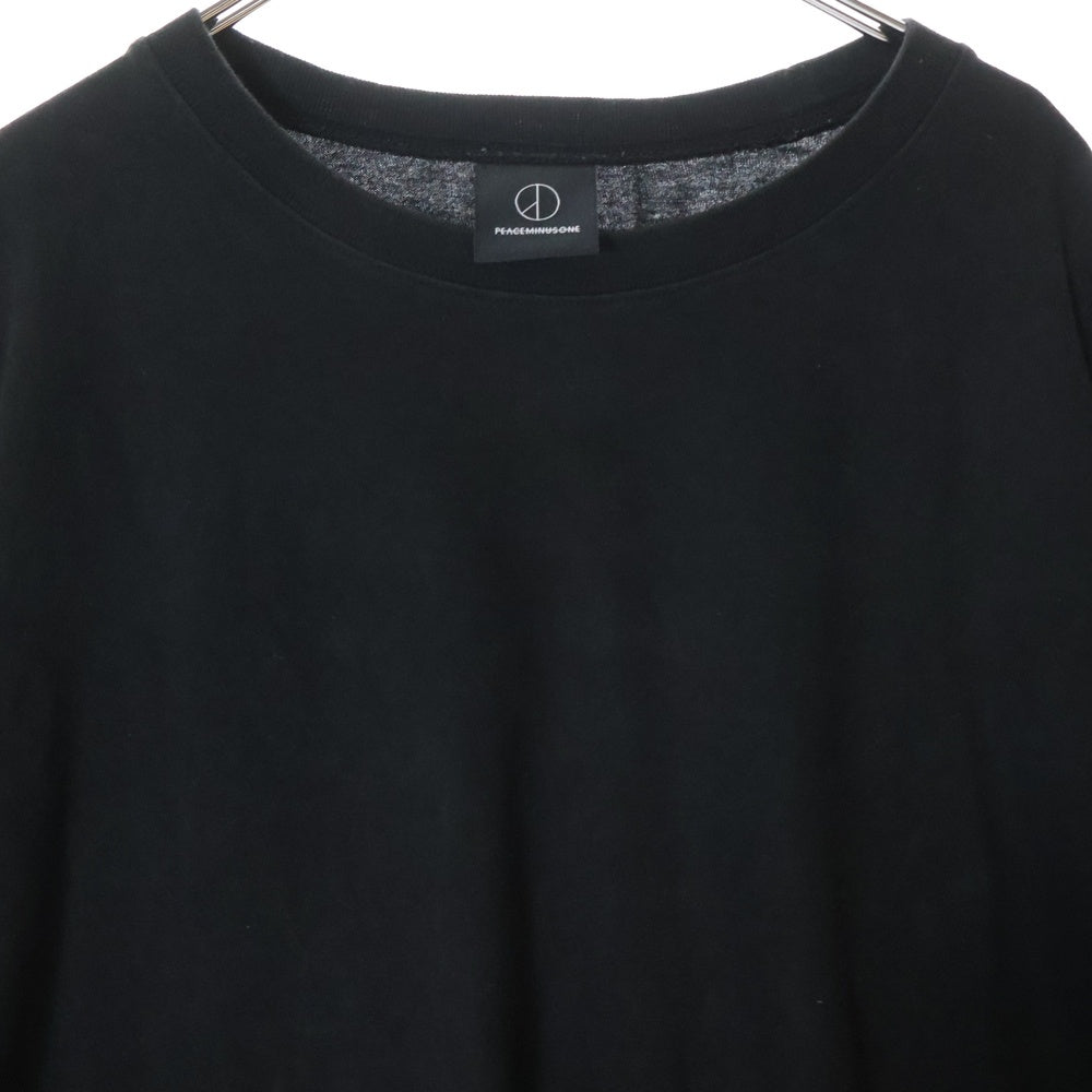 peaceminusone(ピースマイナスワン) アームロゴ クルーネック長袖Tシャツ カットソー ブラック