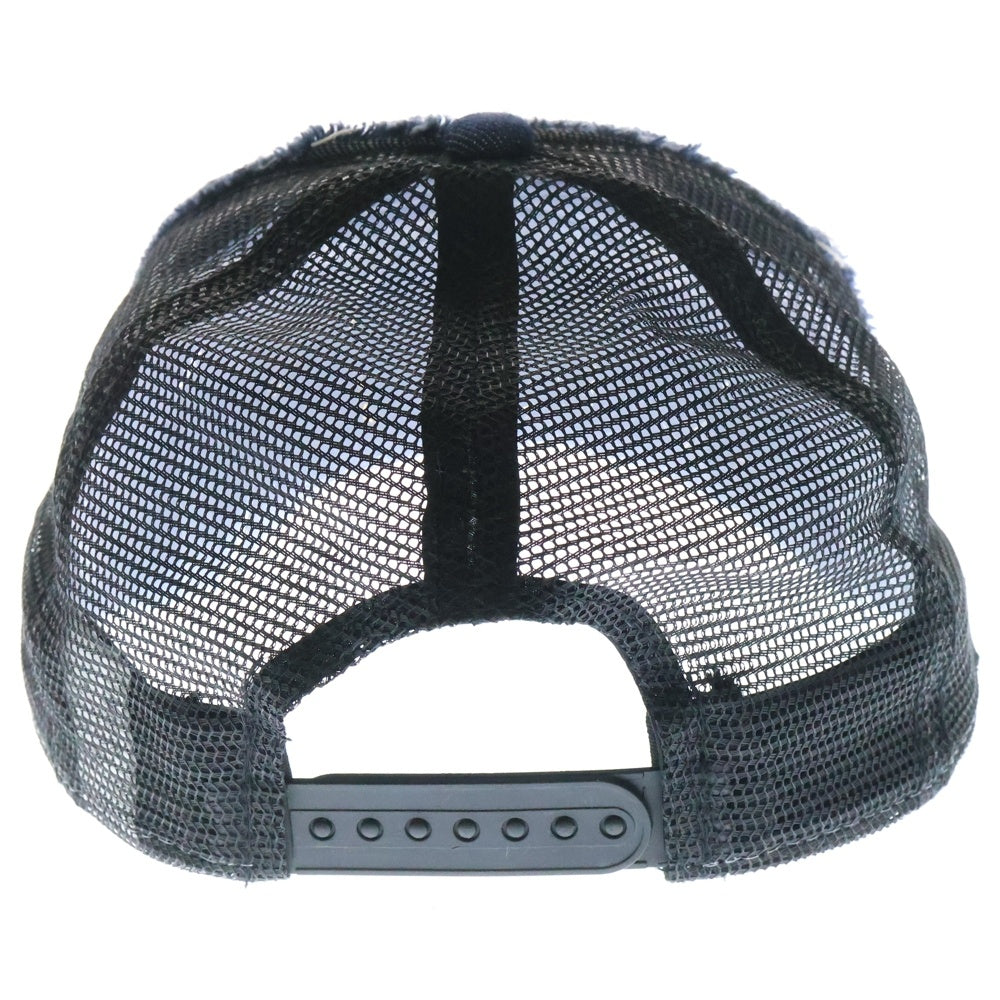 NEW ERA(ニューエラ) DENIM PAINT MESH CAP ダメージ加工 ペイントデニム ロゴ刺繍キャップ インディゴ