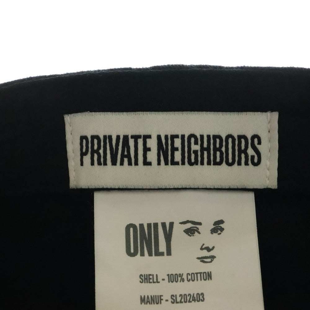 PRIVATE NEIGHBORS(プライベートネイバーズ) PRI CAP PN24SLAC001 ロゴ刺繍 ベースボールキャップ ブラック