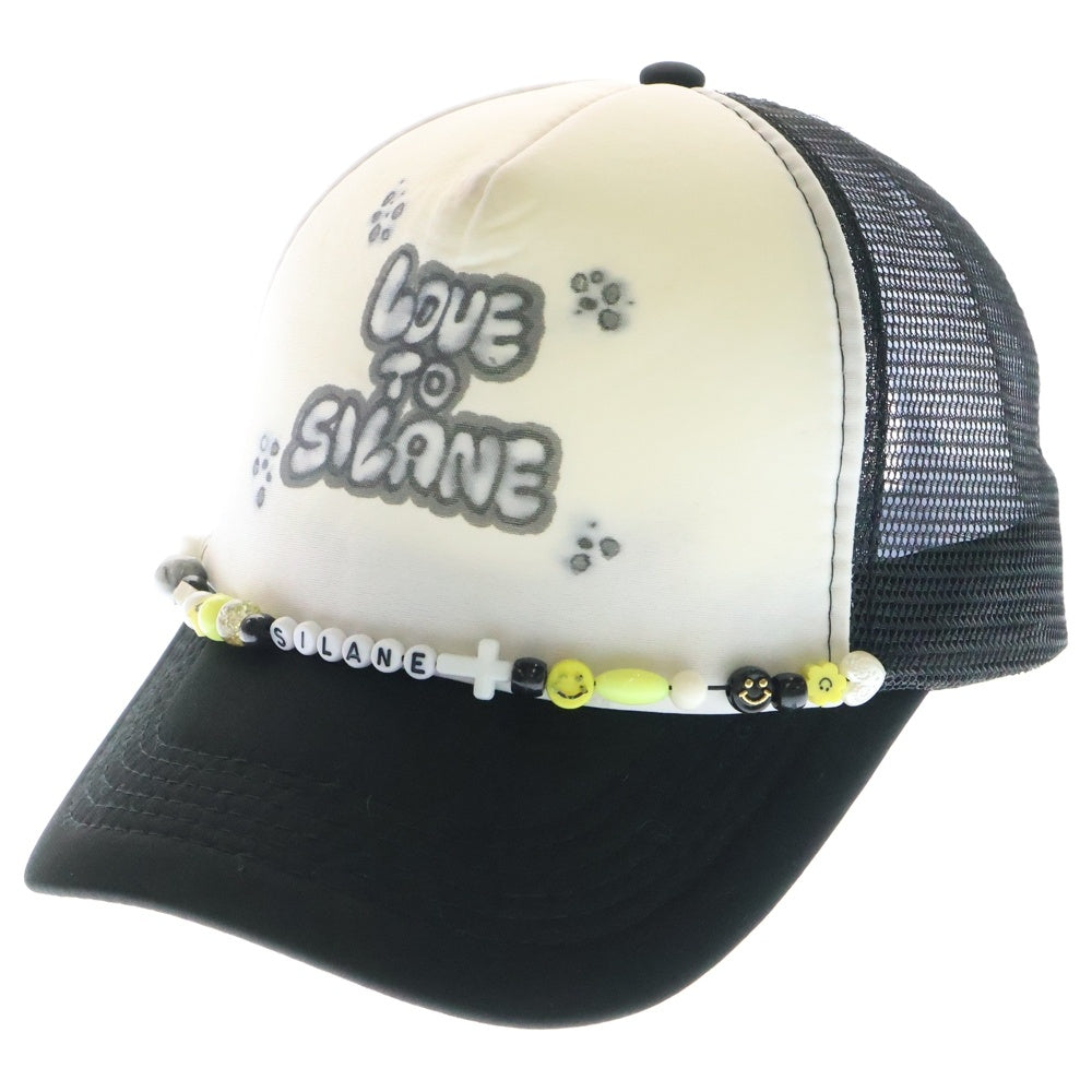 SILANE(シラン) LOVE TO SILANE CAP ビーズ付きメッシュキャップ ブラック/ホワイト