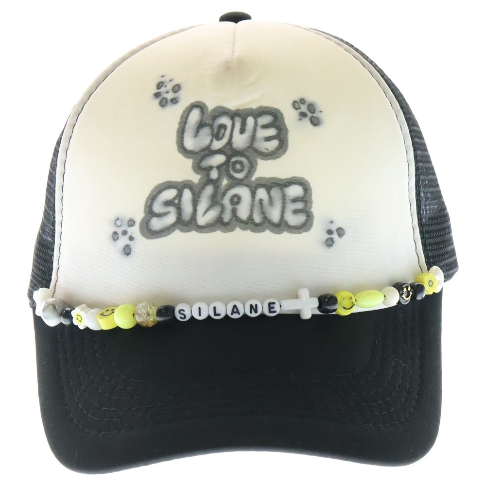 SILANE(シラン) LOVE TO SILANE CAP ビーズ付きメッシュキャップ ブラック/ホワイト