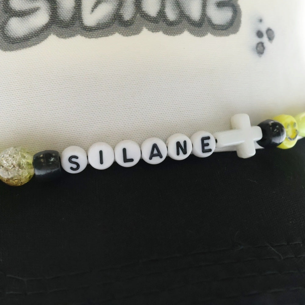 SILANE(シラン) LOVE TO SILANE CAP ビーズ付きメッシュキャップ ブラック/ホワイト