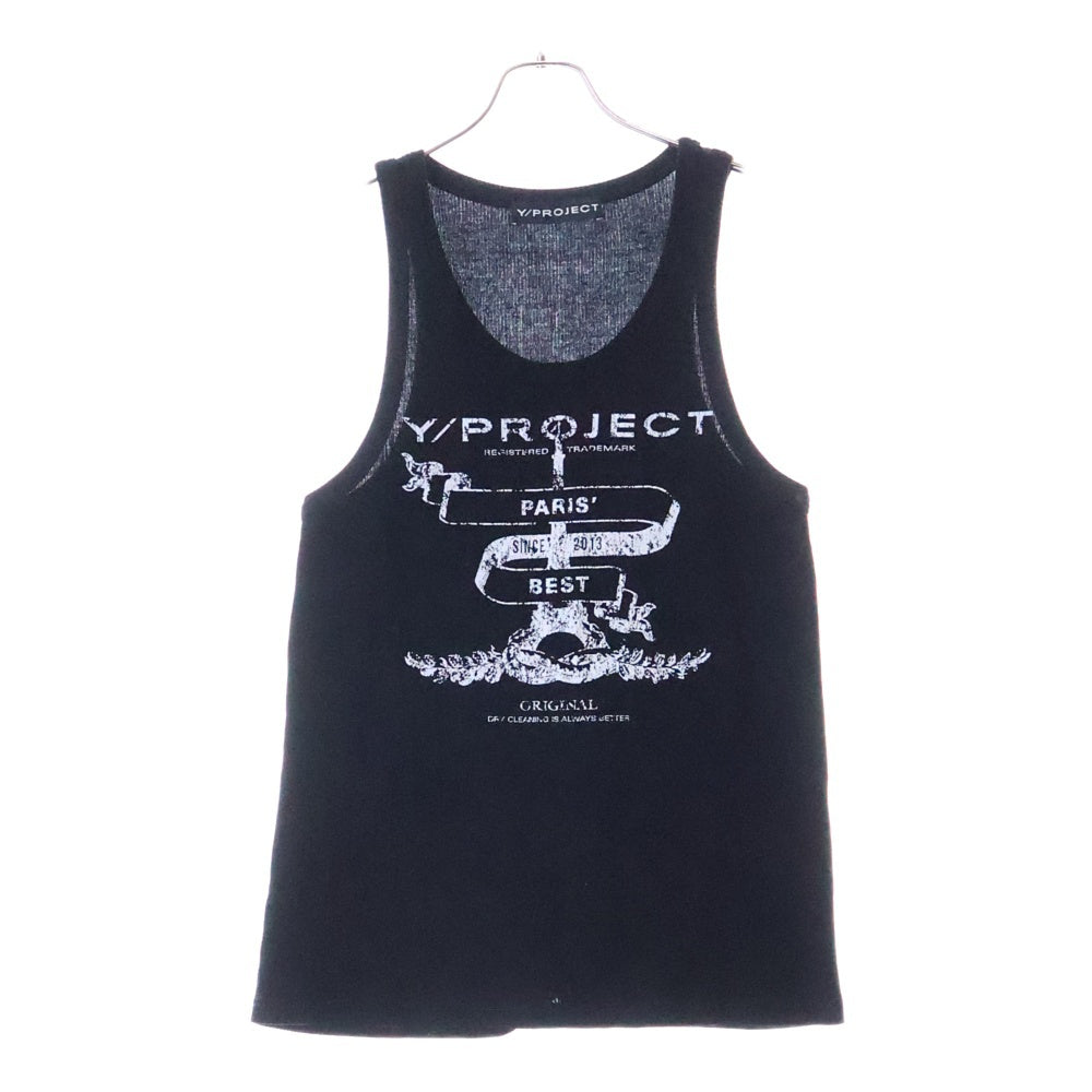 Y/PROJECT(ワイプロジェクト) 23SS TANK TS74-S24 リブタンクトップ ブラック