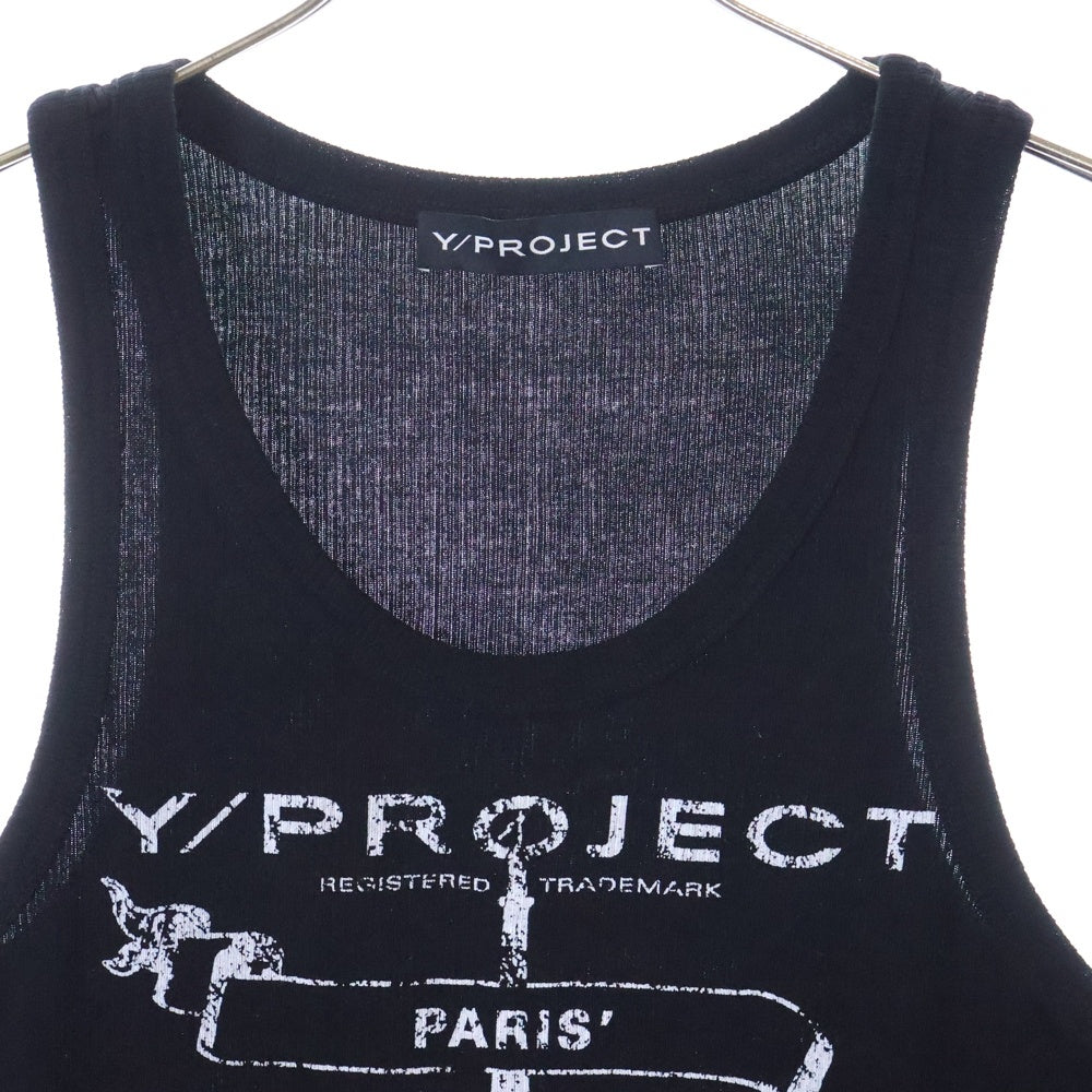 Y/PROJECT(ワイプロジェクト) 23SS TANK TS74-S24 リブタンクトップ ブラック