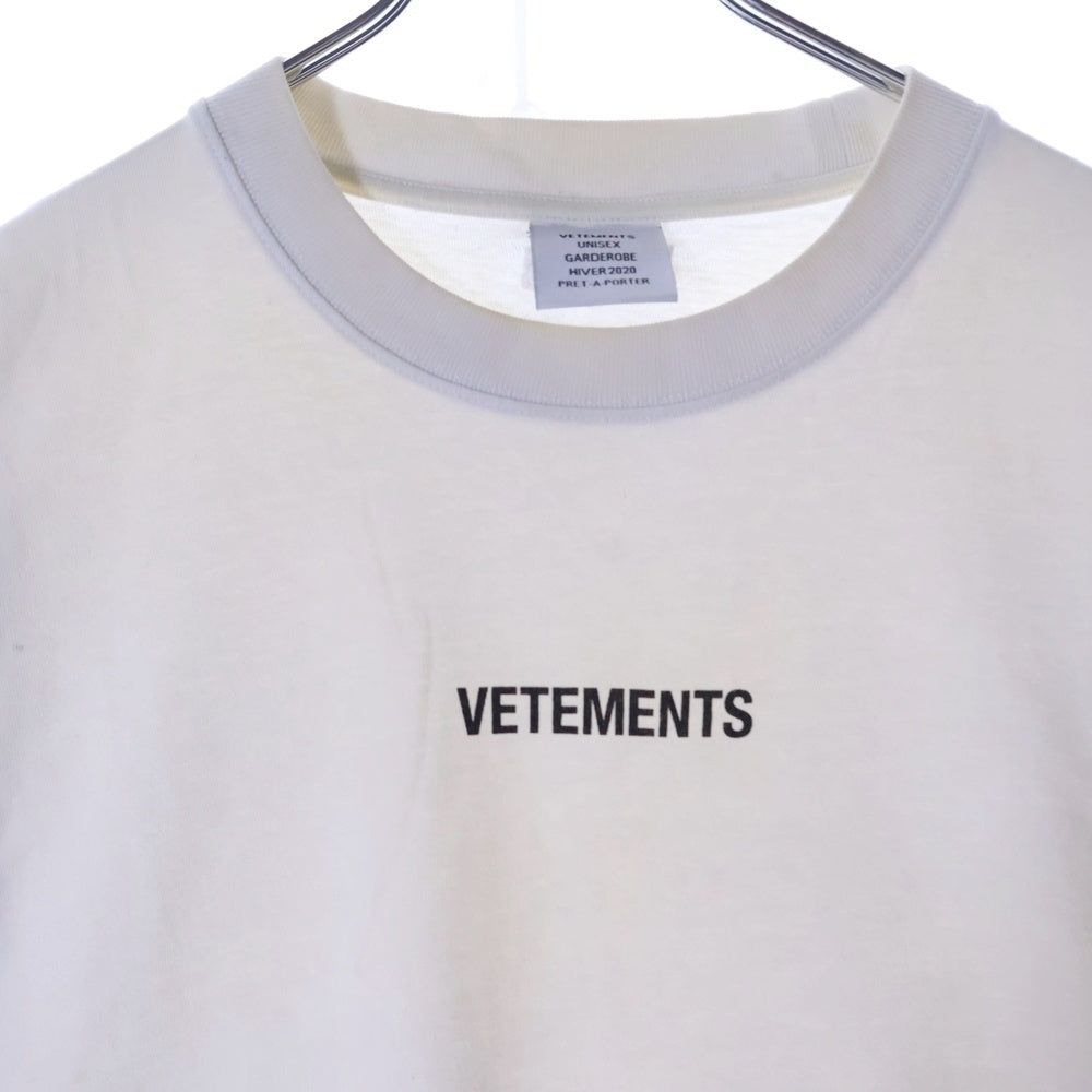 VETEMENTS(ヴェトモン) 19AW Logo Printed Tee Shirt ロゴプリント カットソー 半袖プリントTシャツ ホワイト UAH20TR611