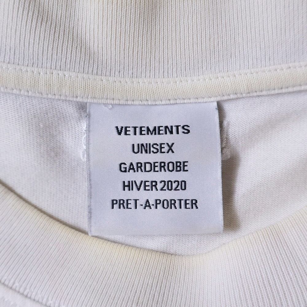 VETEMENTS(ヴェトモン) 19AW Logo Printed Tee Shirt ロゴプリント カットソー 半袖プリントTシャツ ホワイト UAH20TR611