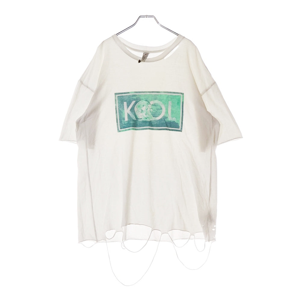 ALCHEMIST(アルケミスト) 18SS KOOL SKULL スカル プリント カットオフ 半袖Tシャツ ホワイト AL-S18-0000-013