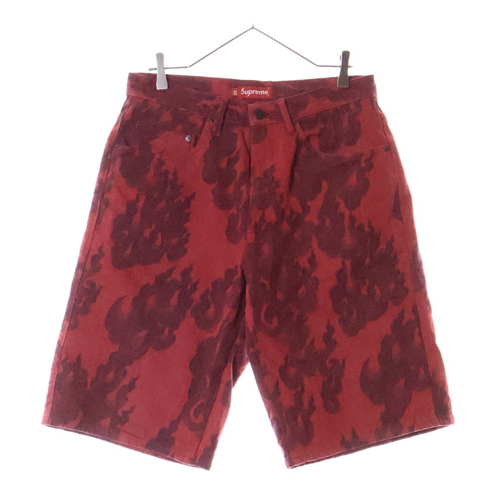 SUPREME(シュプリーム) 23SS Flames Jacquard Baggy Denim Short フレイムス ジャガード バギーショーツ レッド