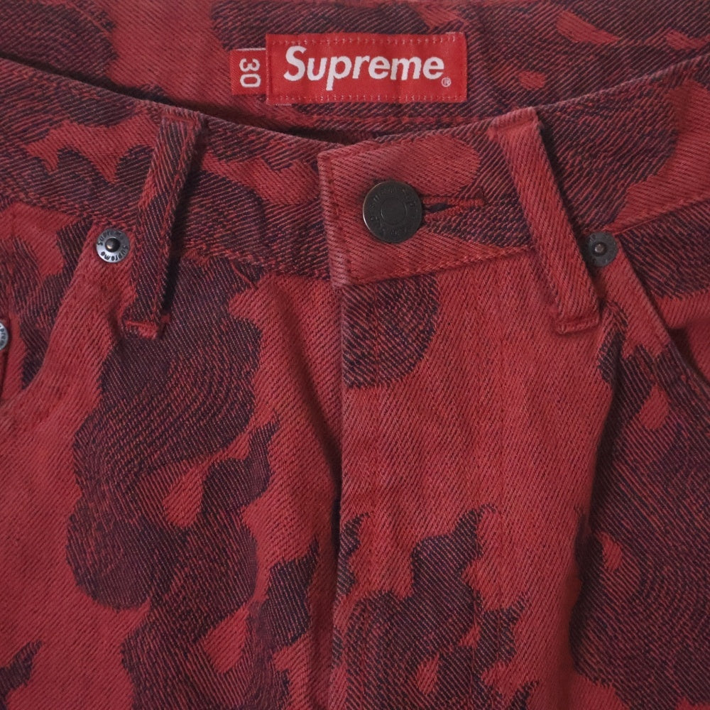 SUPREME(シュプリーム) 23SS Flames Jacquard Baggy Denim Short フレイムス ジャガード バギーショーツ レッド